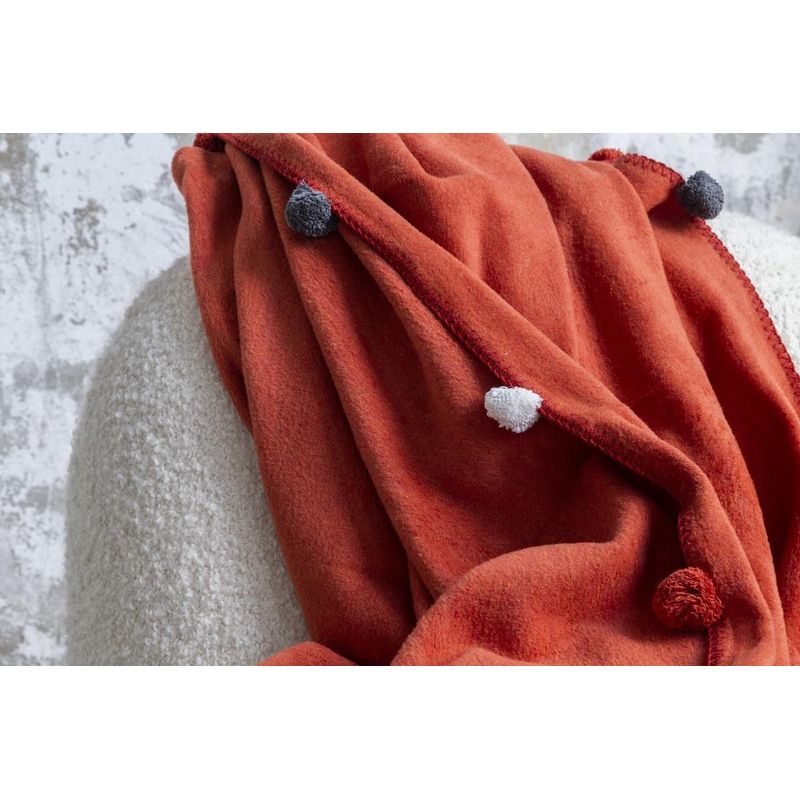 Casa si Gradina - Textile si covoare - Pături și cuverturi - Pături - Patura, L'essentiel Maison, rosu tigla, 150x200 cm, bumbac-acrilic-poliester - Infinity.ro