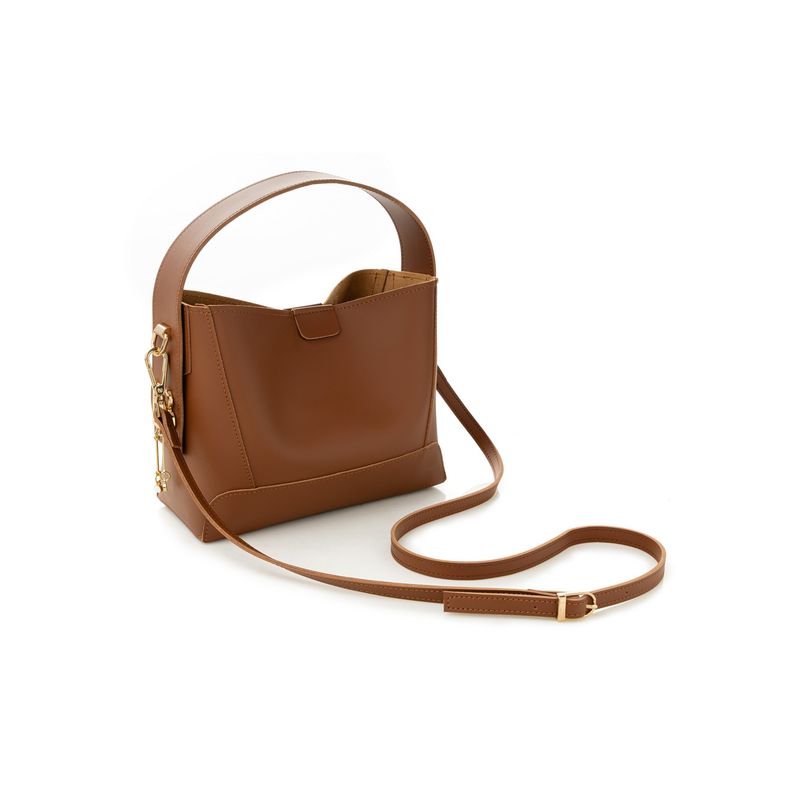 Fashion, accesorii si bijuterii - Femei - Accesorii femei - Genti si rucsacuri femei - Geanta de umar, Lucky Bees, piele sintetica, cafeniu, 25x11x20 cm - Infinity.ro