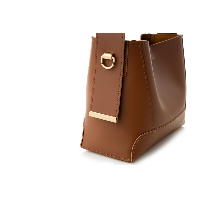 Fashion, accesorii si bijuterii - Femei - Accesorii femei - Genti si rucsacuri femei - Geanta de umar, Lucky Bees, piele sintetica, cafeniu, 25x11x20 cm - Infinity.ro