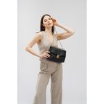 Fashion, accesorii si bijuterii - Femei - Accesorii femei - Genti si rucsacuri femei - Geanta de umar, Lucky Bees, piele poliuretanica, negru, 26x10x20 cm - Infinity.ro