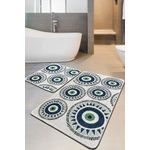 Casa si Gradina - Textile si covoare - Covoare - Covorase baie - Set covorase baie, L'essentiel Maison, gri, albastru inchis, verde, 60x100 cm, 50x60 cm, 100% poliester, antiderapant - Infinity.ro