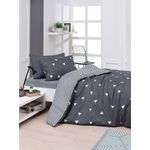 Casa si Gradina - Textile si covoare - Lenjerii de pat - Seturi de lenjerie - Set lenjerie pat single, L'essentiel Maison, gri alb, 160x220 cm, bumbac poliester, 143EPJ4326 - Infinity.ro