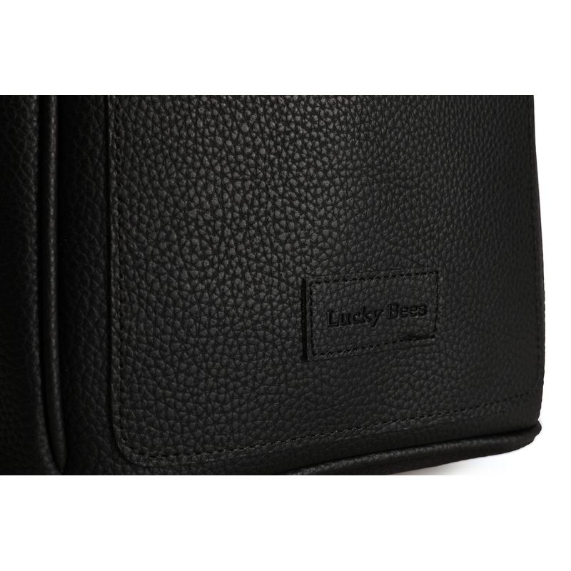 Fashion, accesorii si bijuterii - Femei - Accesorii femei - Genti si rucsacuri femei - Rucsac, Lucky Bees, piele ecologica, negru, 26x14x30 cm - Infinity.ro