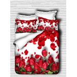 Casa si Gradina - Textile si covoare - Lenjerii de pat - Seturi de lenjerie - Set lenjerie pat single, L'essentiel Maison, rosu verde alb, 160x220 cm, microsatina poliester si bumbac, imprimeu 3d - Infinity.ro