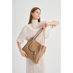 Fashion, accesorii si bijuterii - Femei - Accesorii femei - Genti si rucsacuri femei - Geanta de umar, Lucky Bees, piele polivinilica, camel, 36x12x33 cm - Infinity.ro