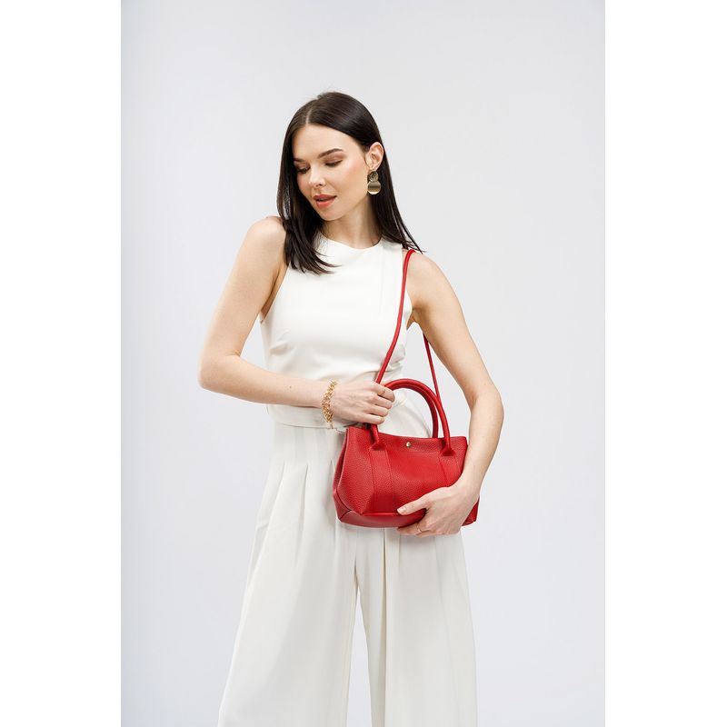Fashion, accesorii si bijuterii - Femei - Accesorii femei - Genti si rucsacuri femei - Geanta de umar, Lucky Bees, piele de polivinil, rosu, 28x10x17 cm - Infinity.ro