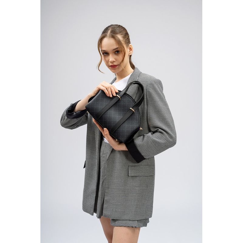 Fashion, accesorii si bijuterii - Femei - Accesorii femei - Genti si rucsacuri femei - Geanta de mana, Lucky Bees, dama, negru, 27x10x20 cm, piele ecologica - Infinity.ro