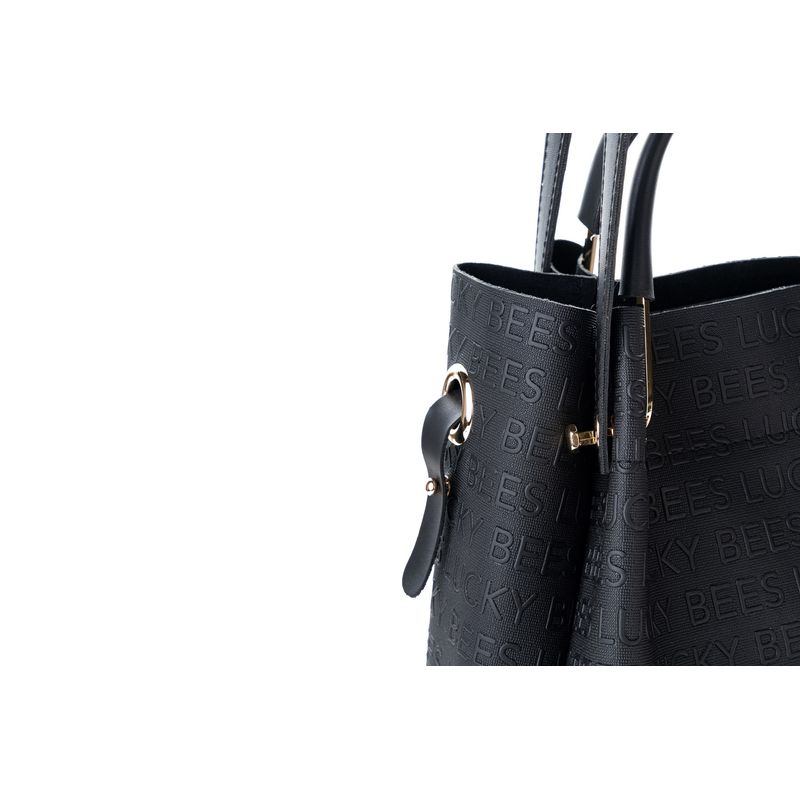 Fashion, accesorii si bijuterii - Femei - Accesorii femei - Genti si rucsacuri femei - Geanta de umar, Lucky Bees, dama, negru, 36x12x33 cm, piele ecologica, 671LKB1546 - Infinity.ro