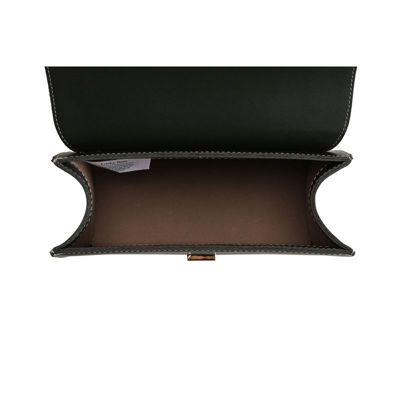 Fashion, accesorii si bijuterii - Femei - Accesorii femei - Genti si rucsacuri femei - Geanta crossbody, Lucky Bees, piele polivinilica, crem, verde inchis, 23x10x16 cm - Infinity.ro