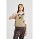 Fashion, accesorii si bijuterii - Femei - Accesorii femei - Genti si rucsacuri femei - Rucsac, Lucky Bees, dama, crem maro, 34x13x35 cm, piele sintetica - Infinity.ro