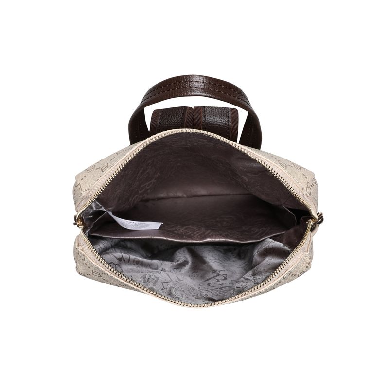 Fashion, accesorii si bijuterii - Femei - Accesorii femei - Genti si rucsacuri femei - Rucsac, Lucky Bees, dama, crem maro, 34x13x35 cm, piele sintetica - Infinity.ro