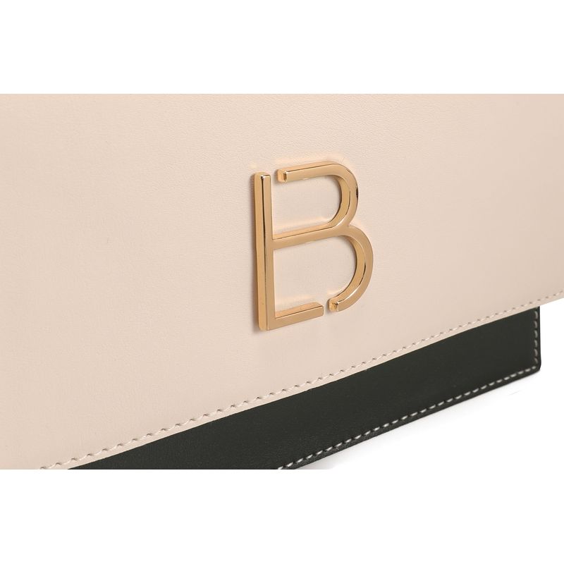 Fashion, accesorii si bijuterii - Femei - Accesorii femei - Genti si rucsacuri femei - Geanta crossbody, Lucky Bees, piele polivinilica, crem, verde inchis, 23x10x16 cm - Infinity.ro