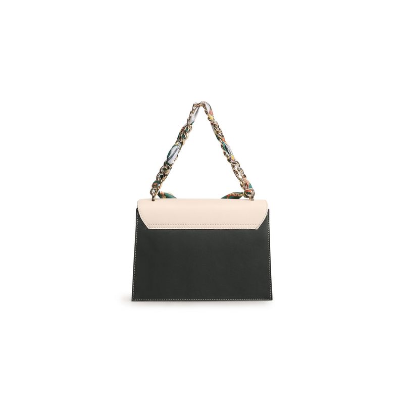 Fashion, accesorii si bijuterii - Femei - Accesorii femei - Genti si rucsacuri femei - Geanta crossbody, Lucky Bees, piele polivinilica, crem, verde inchis, 23x10x16 cm - Infinity.ro