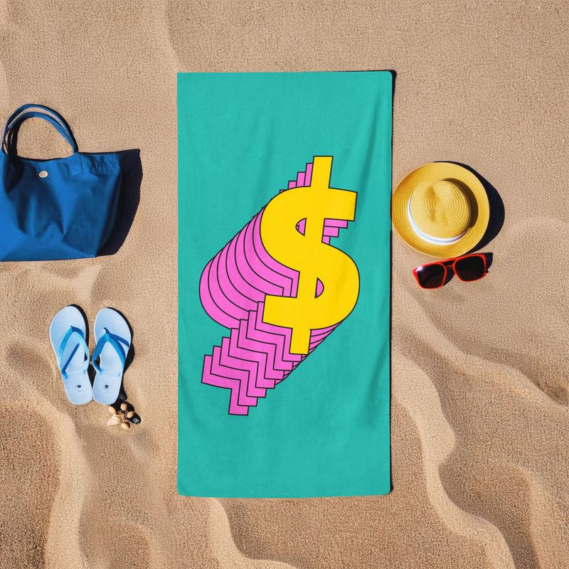 Casa si Gradina - Textile si covoare - Textile baie - Prosoape - Prosop de plaja, L'essentiel Maison, verde, 75x150 cm, 60% bumbac 40% poliester, lavabil la masina - Infinity.ro