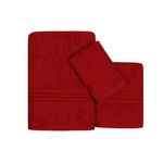 Casa si Gradina - Textile si covoare - Textile baie - Prosoape - Set prosoape, L'essentiel Maison, rosu, 30x50 cm, 50x90 cm, 70x140 cm, 100% bumbac - Infinity.ro