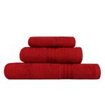 Casa si Gradina - Textile si covoare - Textile baie - Prosoape - Set prosoape, L'essentiel Maison, rosu, 30x50 cm, 50x90 cm, 70x140 cm, 100% bumbac - Infinity.ro