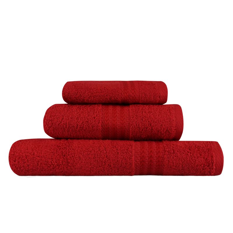 Casa si Gradina - Textile si covoare - Textile baie - Prosoape - Set prosoape, L'essentiel Maison, rosu, 30x50 cm, 50x90 cm, 70x140 cm, 100% bumbac - Infinity.ro