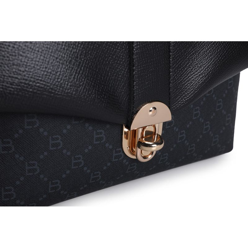 Fashion, accesorii si bijuterii - Femei - Accesorii femei - Genti si rucsacuri femei - Geanta de umar, Lucky Bees, piele polivinilica, negru, 26x10x20 cm - Infinity.ro