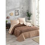 Casa si Gradina - Textile si covoare - Lenjerii de pat - Seturi de lenjerie - Set cuvertura de pat single, L'essentiel Maison, maro, 160x220 cm, bumbac si poliester - Infinity.ro