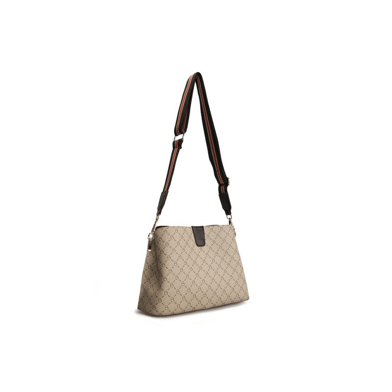 Fashion, accesorii si bijuterii - Femei - Accesorii femei - Genti si rucsacuri femei - Geanta de umar, Lucky Bees, dama, crem maro, 29x13x21 cm, piele sintetica - Infinity.ro