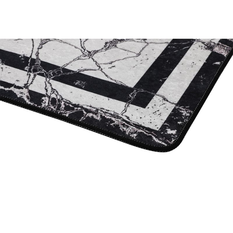 Casa si Gradina - Textile si covoare - Covoare - Covorase baie - Covoras de baie, L'essentiel Maison, negru si alb, 70x120 cm, 100% poliester, antiderapant - Infinity.ro