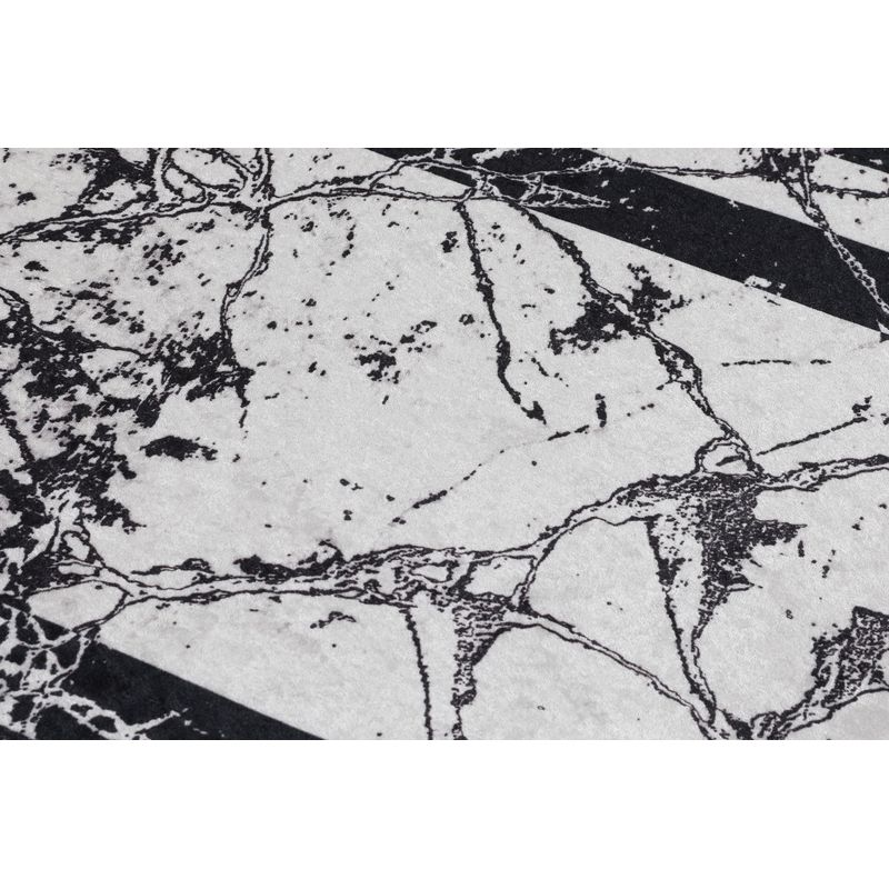Casa si Gradina - Textile si covoare - Covoare - Covorase baie - Covoras de baie, L'essentiel Maison, negru si alb, 70x120 cm, 100% poliester, antiderapant - Infinity.ro
