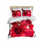 Casa si Gradina - Textile si covoare - Lenjerii de pat - Seturi de lenjerie - Set lenjerie de pat dublu, L'essentiel Maison, rosu si alb, 200x220 cm, microsatina poliester si bumbac, imprimeu 3d, 178PRL2166 - Infinity.ro