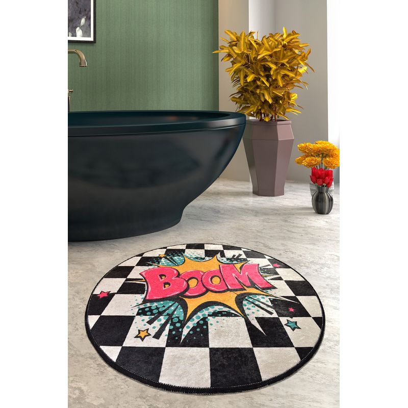 Casa si Gradina - Textile si covoare - Covoare - Covorase baie - Covoras de baie, L'essentiel Maison, multicolor, diametru 140 cm, 100% poliester, antiderapant, 359CHL4239 - Infinity.ro