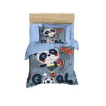 Casa si Gradina - Textile si covoare - Lenjerii de pat - Seturi de lenjerie - Set lenjerie pentru copii, L'essentiel Maison, albastru gri alb, 100x150 cm, 120x150 cm, microsatina poliester, bumbac, imprimare 3d - Infinity.ro