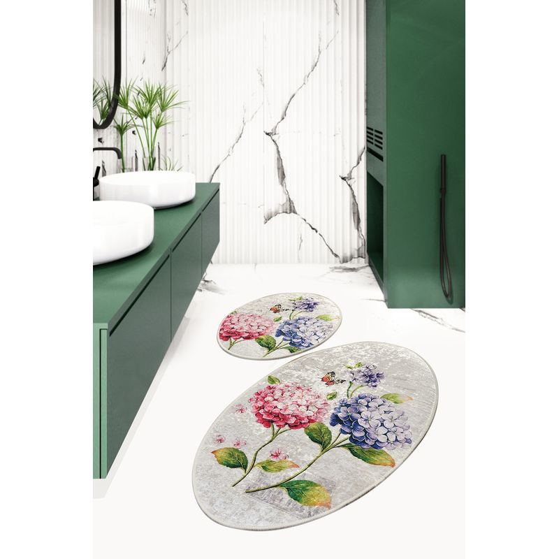 Casa si Gradina - Textile si covoare - Covoare - Covorase baie - Set covorase de baie, L'essentiel Maison, multicolor, 50x60 cm si 60x100 cm, 100% poliester, antiderapant, 359CHL2396 - Infinity.ro