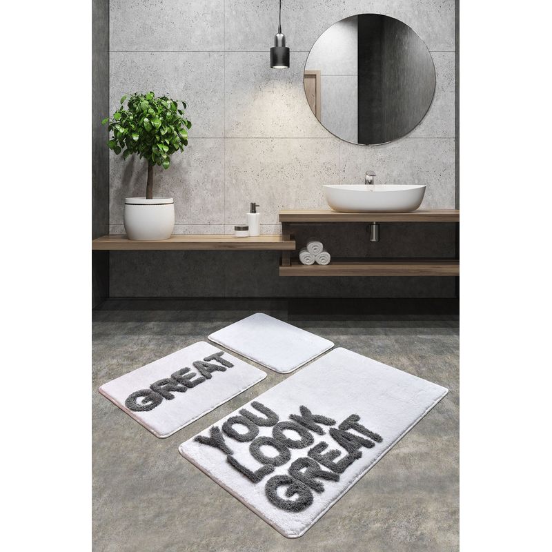 Casa si Gradina - Textile si covoare - Covoare - Covorase baie - Set covorase baie, L'essentiel Maison, multicolor, 40x60 cm, 50x60 cm, 60x100 cm, 100% acrilic, antiderapant, 359CHL3227 - Infinity.ro