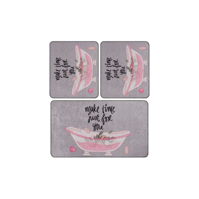 Casa si Gradina - Textile si covoare - Covoare - Covorase baie - Set covorase de baie, L'essentiel Maison, multicolor, 60x100 cm + 2x50x60 cm, 100% poliester, antiderapant, 359CHL3270 - Infinity.ro