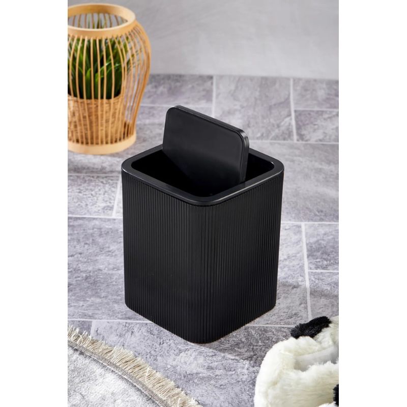Casa si Gradina - Mobilier - Organizare si depozitare - Recipiente depozitare - Organizator baie, L'essentiel Maison, plastic, negru, 22,3x18x18 cm - Infinity.ro