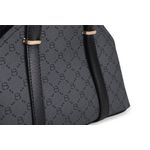 Fashion, accesorii si bijuterii - Femei - Accesorii femei - Genti si rucsacuri femei - Geanta de mana, Lucky Bees, dama, gri si negru, 27x10x20 cm, piele polivinilica - Infinity.ro