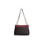 Fashion, accesorii si bijuterii - Femei - Accesorii femei - Genti si rucsacuri femei - Geanta de umar, Lucky Bees, piele polivinilica, rosu bordo si maro, 26x10x20 cm - Infinity.ro