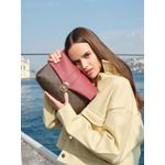 Fashion, accesorii si bijuterii - Femei - Accesorii femei - Genti si rucsacuri femei - Geanta de umar, Lucky Bees, piele polivinilica, rosu bordo si maro, 26x10x20 cm - Infinity.ro