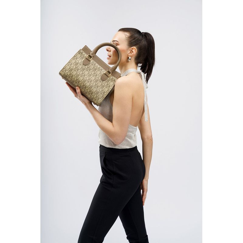 Fashion, accesorii si bijuterii - Femei - Accesorii femei - Genti si rucsacuri femei - Geanta de mana, Lucky Bees, dama, mink, 28x12x21 cm, 100% piele polivinilica - Infinity.ro