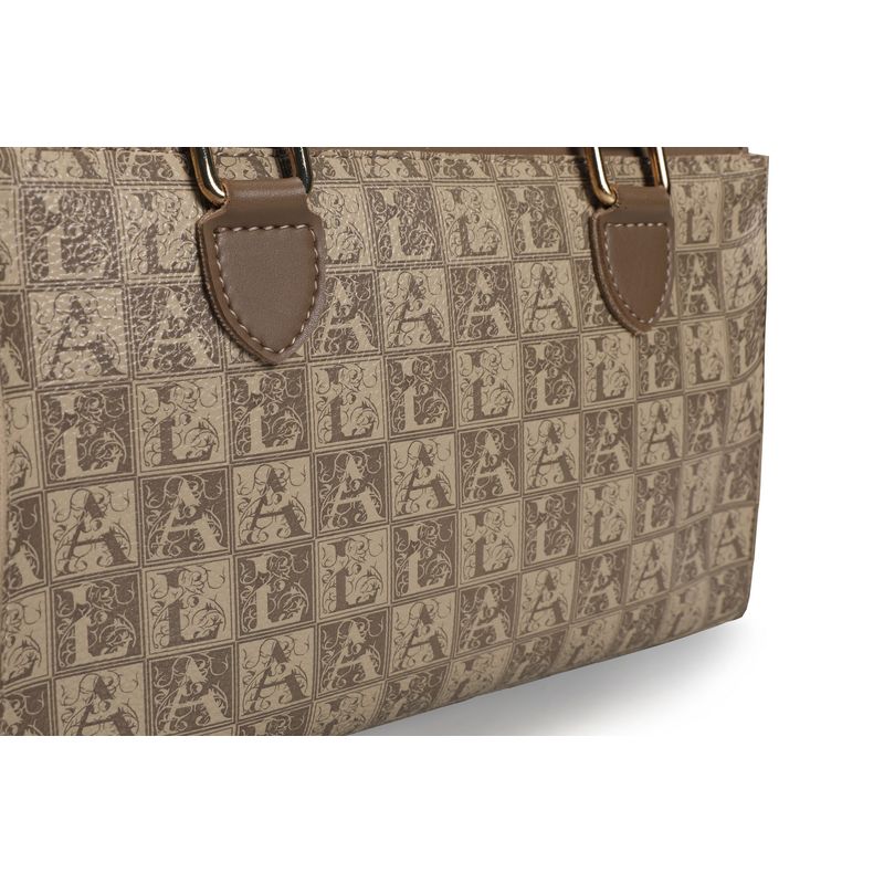 Fashion, accesorii si bijuterii - Femei - Accesorii femei - Genti si rucsacuri femei - Geanta de mana, Lucky Bees, dama, mink, 28x12x21 cm, 100% piele polivinilica - Infinity.ro