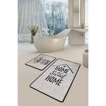 Casa si Gradina - Textile si covoare - Covoare - Covorase baie - Set covorase baie, L'essentiel Maison, alb negru, 50x60 cm si 60x100 cm, 100% poliester, antiderapant - Infinity.ro