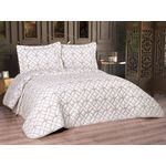 Casa si Gradina - Textile si covoare - Lenjerii de pat - Seturi de lenjerie - Set cuvertura pat dublu, L'essentiel Maison, crem, auriu, 250x260 cm, 100% bumbac - Infinity.ro
