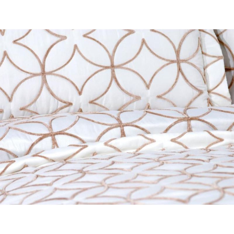 Casa si Gradina - Textile si covoare - Lenjerii de pat - Seturi de lenjerie - Set cuvertura pat dublu, L'essentiel Maison, crem, auriu, 250x260 cm, 100% bumbac - Infinity.ro