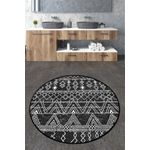 Casa si Gradina - Textile si covoare - Covoare - Covorase baie - Covoras de baie, L'essentiel Maison, negru antracit alb, 100 cm, 100% poliester, antiderapant - Infinity.ro