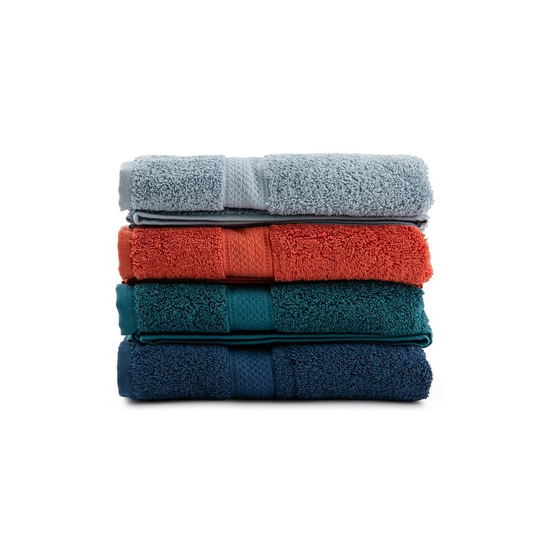 Casa si Gradina - Textile si covoare - Textile baie - Prosoape - Set prosoape de mana, L'essentiel Maison, gri deschis, rosu tigla, verde inchis, albastru marin, 50x100 cm, 100% bumbac, 4 bucati - Infinity.ro