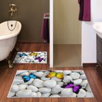 Casa si Gradina - Textile si covoare - Covoare - Covorase baie - Set covorase de baie, L'essentiel Maison, multicolor, 50x60 cm si 60x100 cm, 100% poliester, antiderapant, antibacterian, 299ANR1577 - Infinity.ro