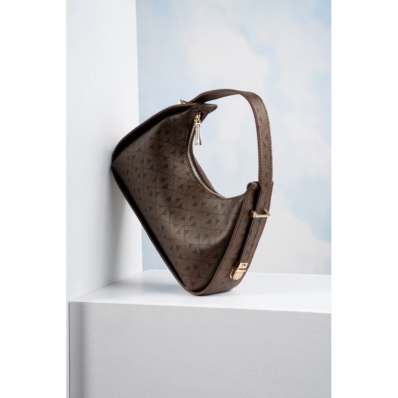 Fashion, accesorii si bijuterii - Femei - Accesorii femei - Genti si rucsacuri femei - Geanta de mana, Lucky Bees, piele polivinilica, maro, 28x8x20 cm - Infinity.ro