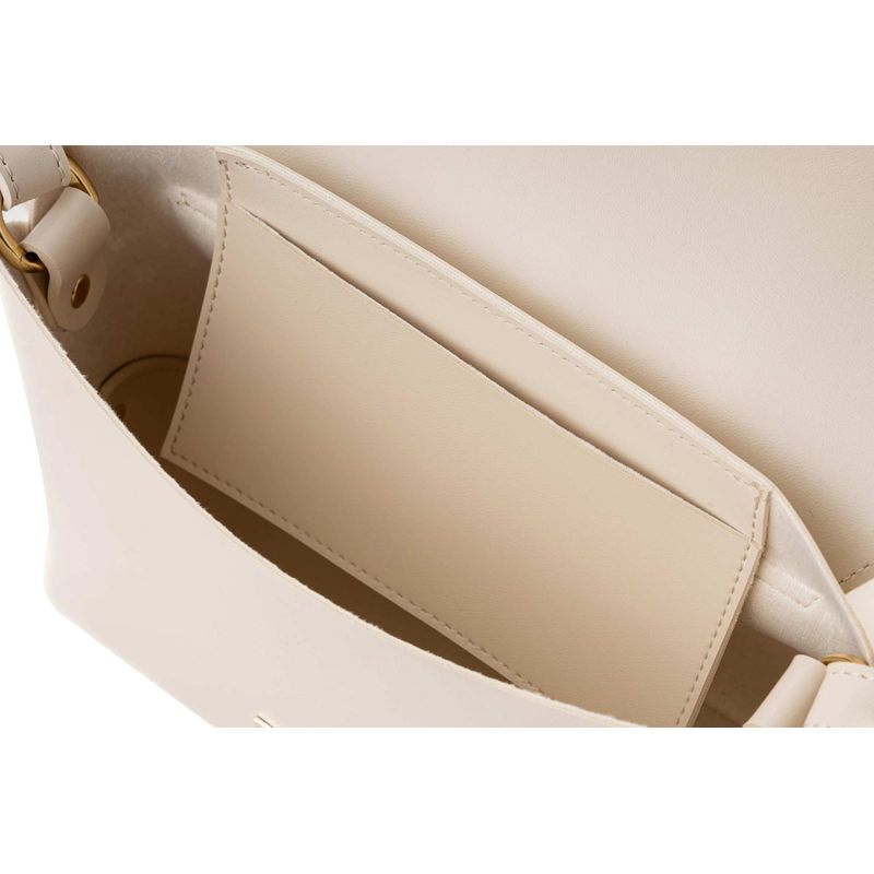 Fashion, accesorii si bijuterii - Femei - Accesorii femei - Genti si rucsacuri femei - Geanta crossbody, Lucky Bees, piele polivinilica, crem, 25x9x17 cm - Infinity.ro