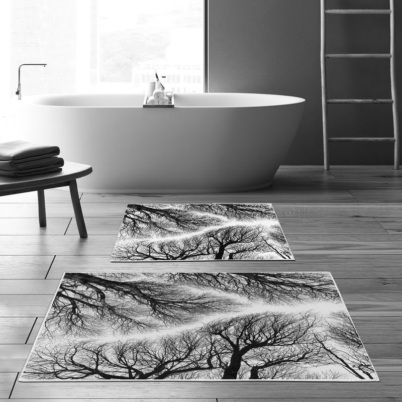 Casa si Gradina - Textile si covoare - Covoare - Covorase baie - Set covorase de baie, L'essentiel Maison, multicolor, 50x60 cm si 60x100 cm, 100% poliester, antiderapant, antibacterian, 299ANR1599 - Infinity.ro