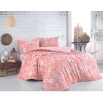 Casa si Gradina - Textile si covoare - Lenjerii de pat - Seturi de lenjerie - Set lenjerie de pat, L'essentiel Maison, pudra si alb, 200x220 cm, 100% bumbac ranforce - Infinity.ro
