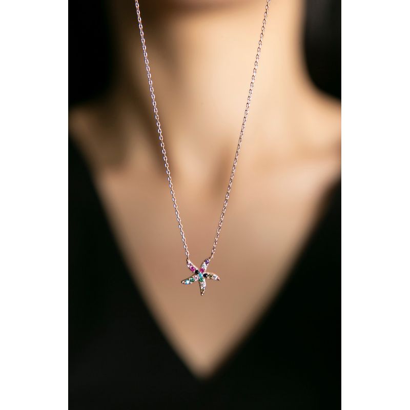 Fashion, accesorii si bijuterii - Femei - Bijuterii femei - Coliere femei - Colier, Heliophilia, argint 925, rose gold, 43 cm, 136ELS1879 - Infinity.ro