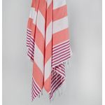 Casa si Gradina - Textile si covoare - Textile baie - Prosoape - Prosop de plaja fouta, L'essentiel Maison, fucsia alb, 100x180 cm, 100% bumbac - Infinity.ro